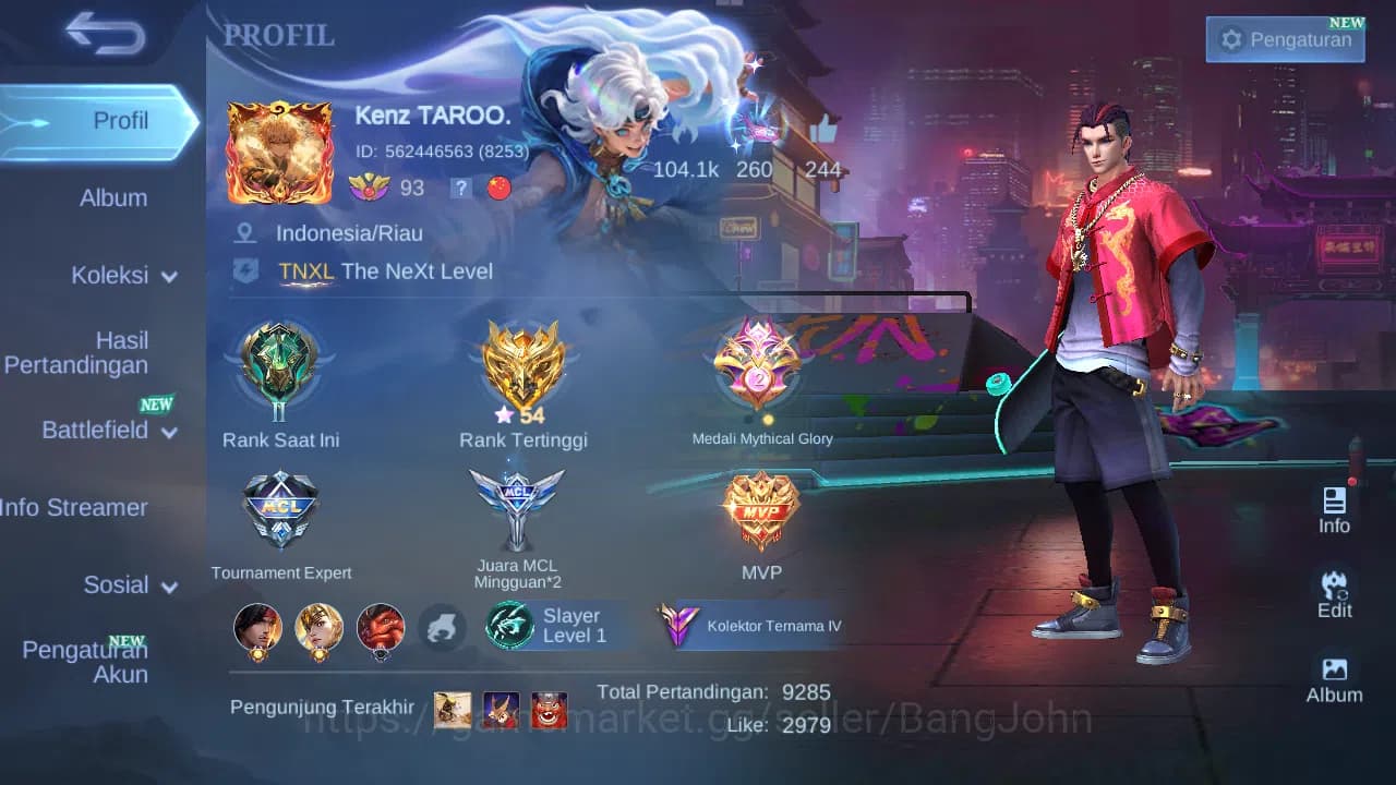 Mobile Legends: Bang Bang Accounts Hero 132 Skin 250 | Stunt Chou | Zodiac Selena | L image 1