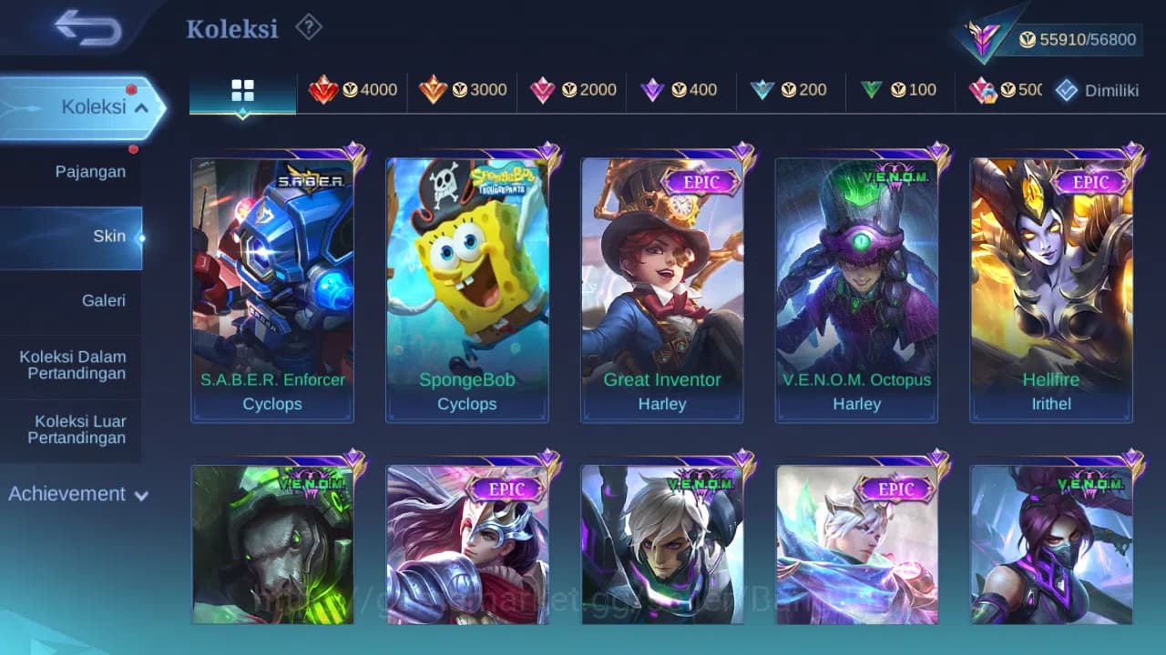 Mobile Legends: Bang Bang Accounts Hero 132 Skin 250 | Stunt Chou | Zodiac Selena | L image 5