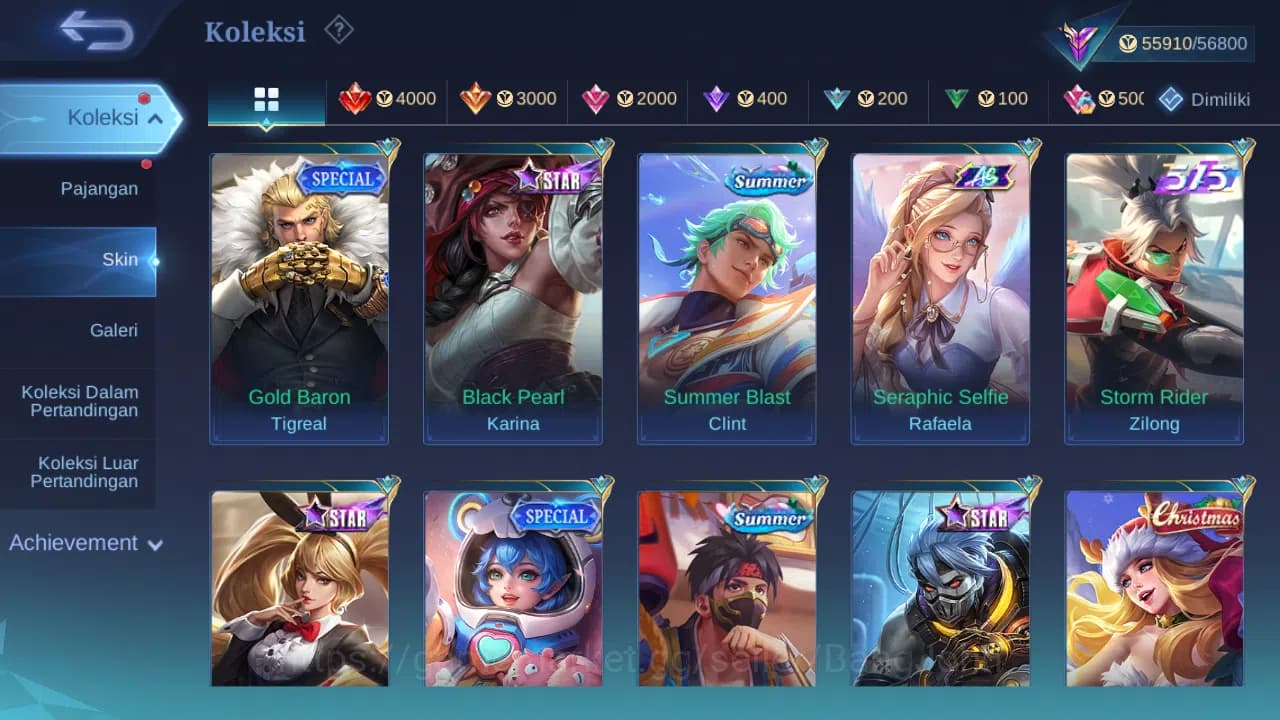 Mobile Legends: Bang Bang Accounts Hero 132 Skin 250 | Stunt Chou | Zodiac Selena | L image 8