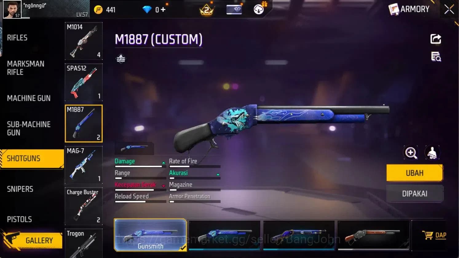 Free Fire Accounts Indonesia | Vault 149 | 2 Evo weapon skins Lv.2, 1 image 1