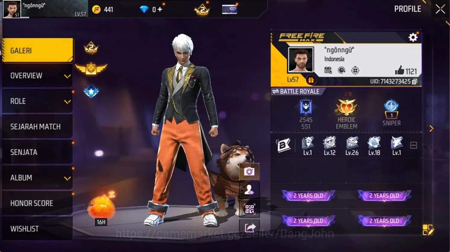 Free Fire Accounts Indonesia | Vault 149 | 2 Evo weapon skins Lv.2, 1 image 15