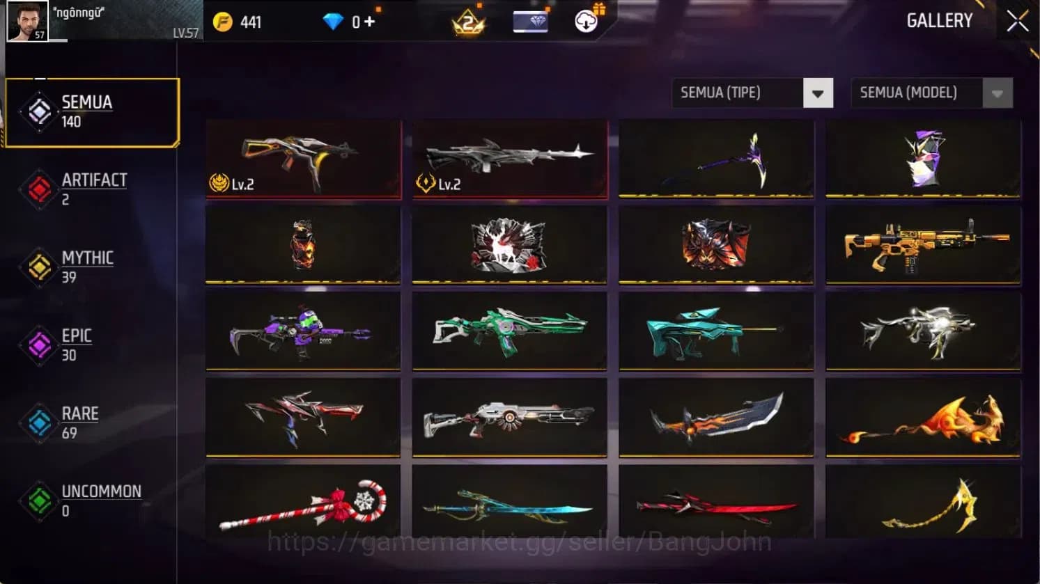 Free Fire Accounts Indonesia | Vault 149 | 2 Evo weapon skins Lv.2, 1 image 2