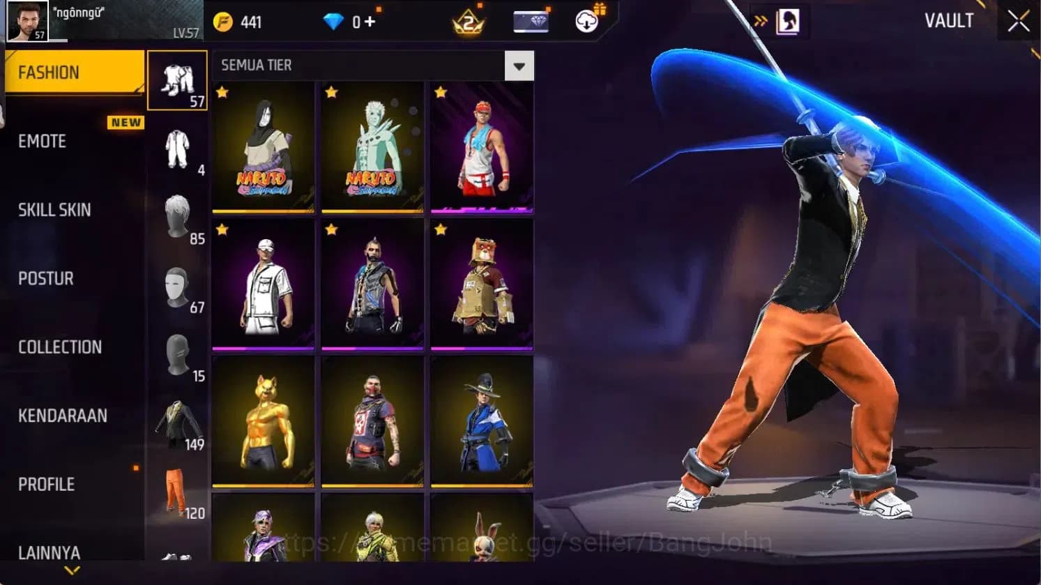 Free Fire Accounts Indonesia | Vault 149 | 2 Evo weapon skins Lv.2, 1 image 3