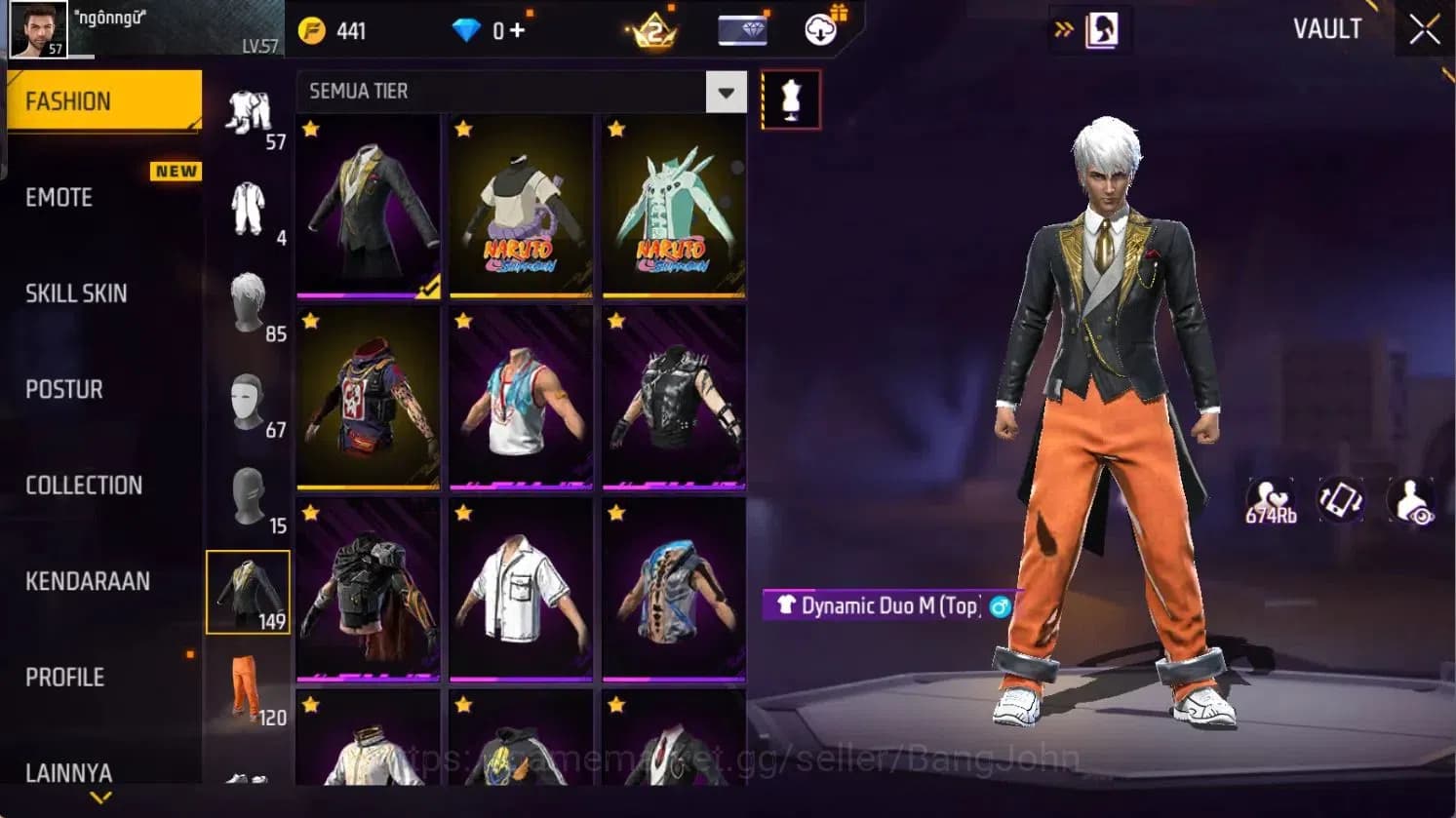 Free Fire Accounts Indonesia | Vault 149 | 2 Evo weapon skins Lv.2, 1 image 8