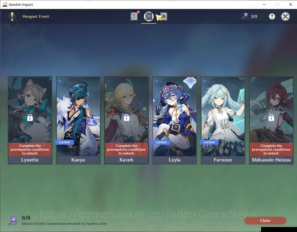 Genshin Impact Accounts ASIA|AR 56|3 Limited +3(*5Weapon)|Xilonen+Sign,Yel image 4