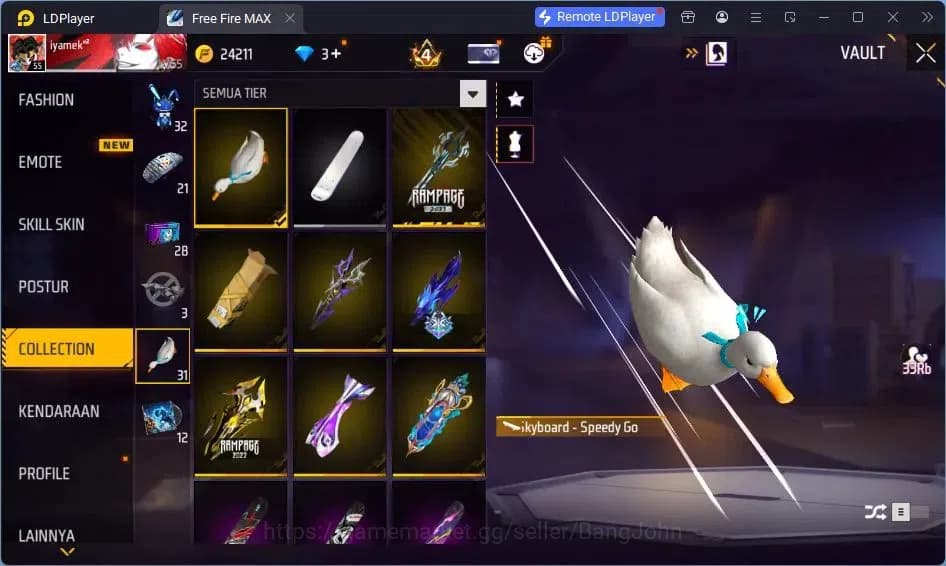 Free Fire Accounts Indonesia | Vault 155 | SG GURUN PASIR | SG LUMUT image 10