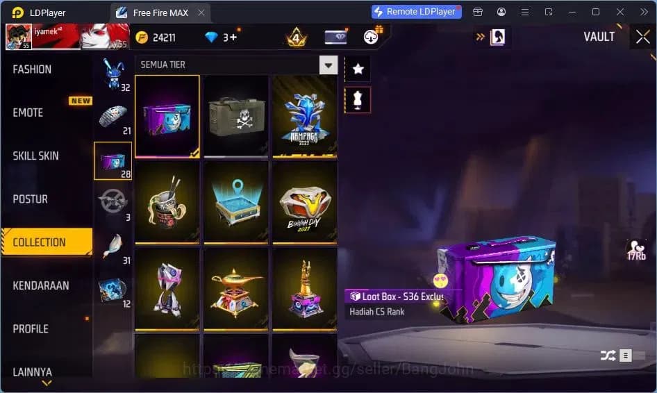 Free Fire Accounts Indonesia | Vault 155 | SG GURUN PASIR | SG LUMUT image 12