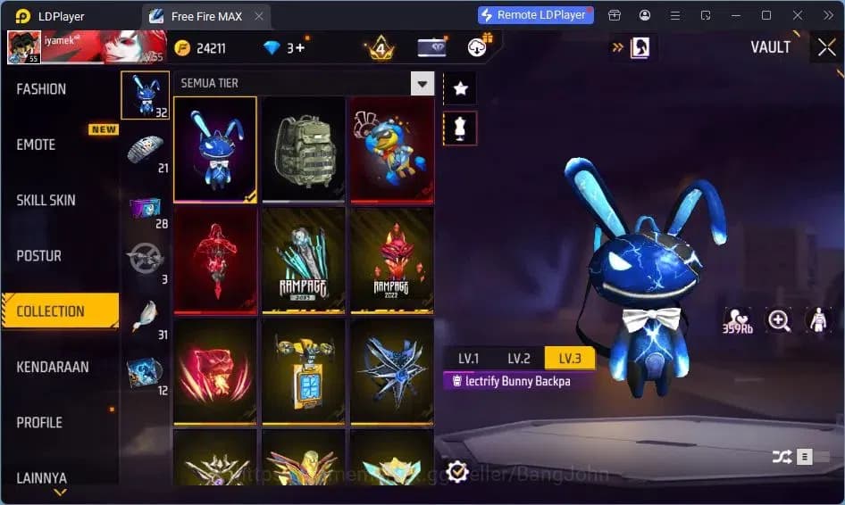 Free Fire Accounts Indonesia | Vault 155 | SG GURUN PASIR | SG LUMUT image 14