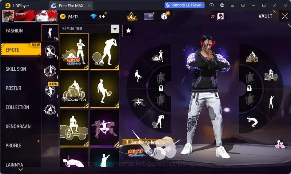 Free Fire Accounts Indonesia | Vault 155 | SG GURUN PASIR | SG LUMUT image 15