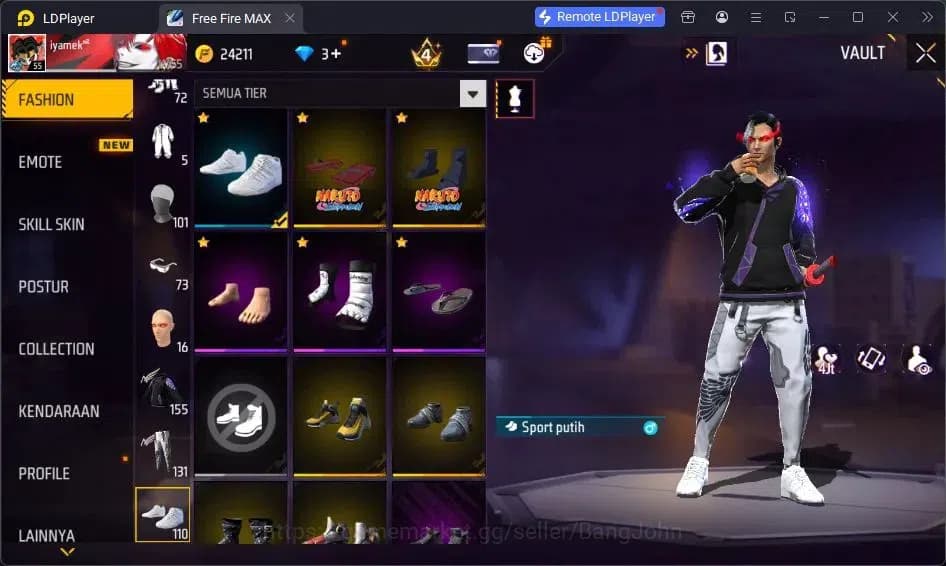 Free Fire Accounts Indonesia | Vault 155 | SG GURUN PASIR | SG LUMUT image 16