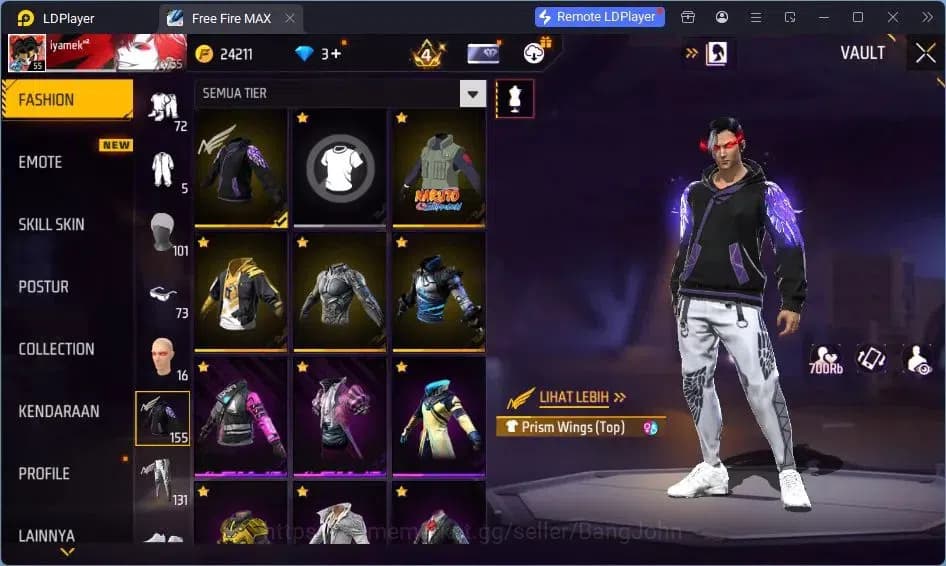 Free Fire Accounts Indonesia | Vault 155 | SG GURUN PASIR | SG LUMUT image 18