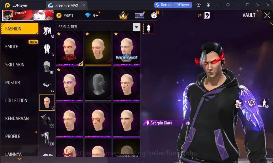 Free Fire Accounts Indonesia | Vault 155 | SG GURUN PASIR | SG LUMUT image 19