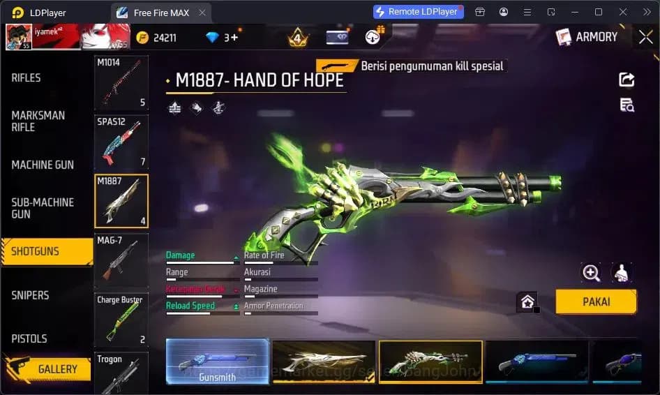 Free Fire Accounts Indonesia | Vault 155 | SG GURUN PASIR | SG LUMUT image 5