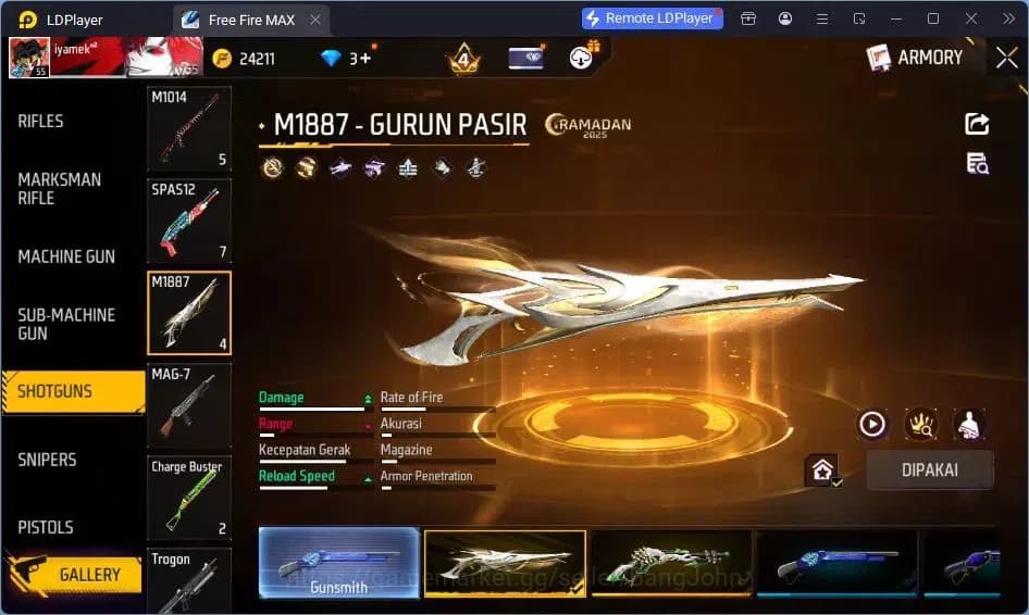 Free Fire Accounts Indonesia | Vault 155 | SG GURUN PASIR | SG LUMUT image 6