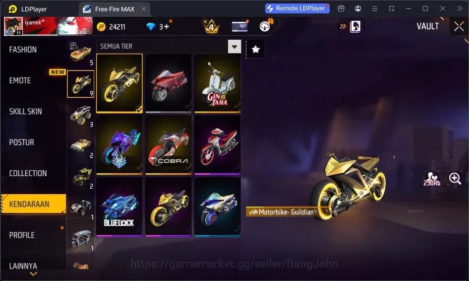 Free Fire Accounts Indonesia | Vault 155 | SG GURUN PASIR | SG LUMUT image 8