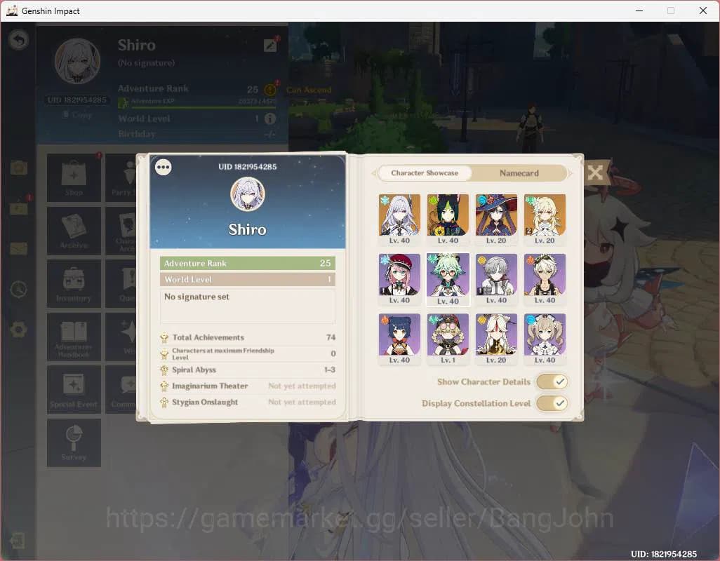 Genshin Impact Accounts ASIA|AR 25|Reuni On|1 limit+2 standard| Skirk,Mona image 15