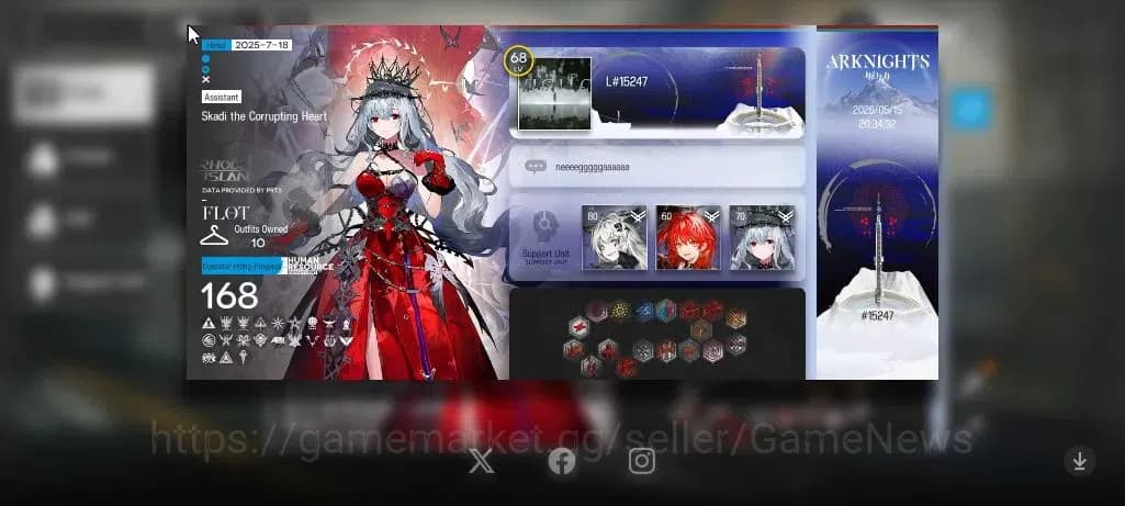Arknights Accounts Lv 68|133 OP+10 Outfits|6 Limited+Collab AVE| Saki image 1