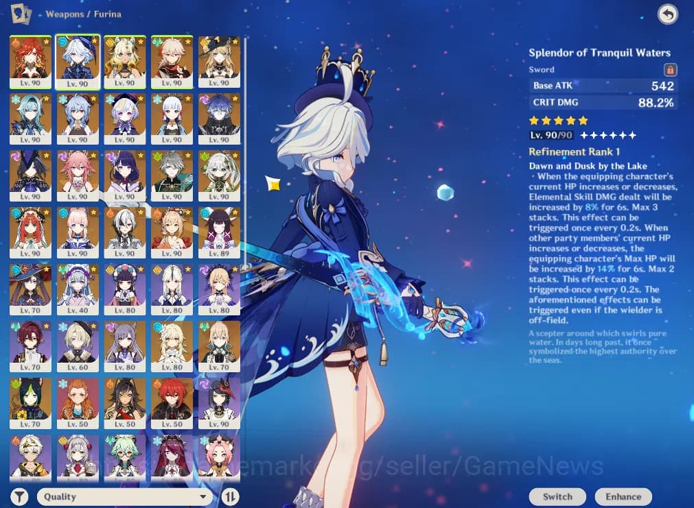 Genshin Impact Accounts ASIA|AR60|ENDGAME|19Limited+13(*5Weapon)|PremTeam image 11