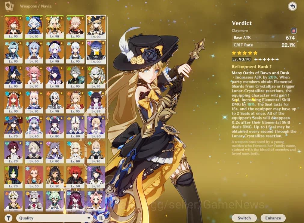 Genshin Impact Accounts ASIA|AR60|ENDGAME|19Limited+13(*5Weapon)|PremTeam image 13