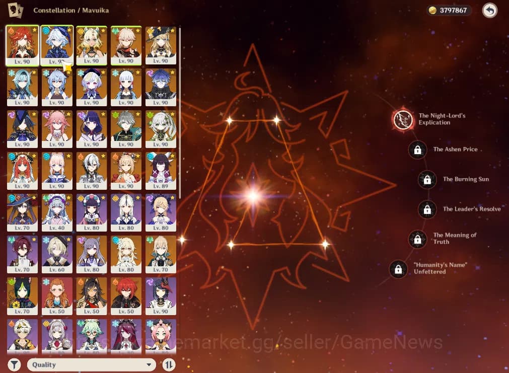 Genshin Impact Accounts ASIA|AR60|ENDGAME|19Limited+13(*5Weapon)|PremTeam image 4