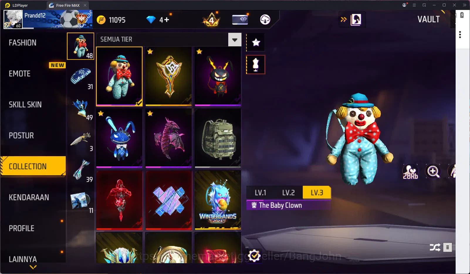 Free Fire Accounts Indonesia Vault 236 Jiraiya Bundle SG Gurun & Trog image 10