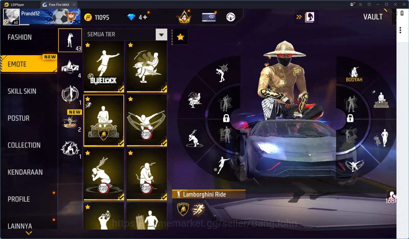 Free Fire Accounts Indonesia Vault 236 Jiraiya Bundle SG Gurun & Trog image 11