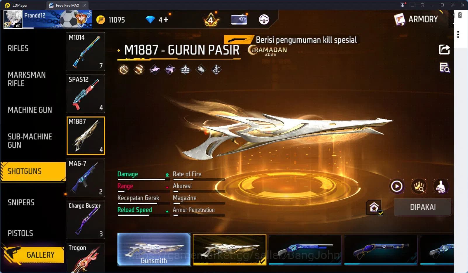 Free Fire Accounts Indonesia Vault 236 Jiraiya Bundle SG Gurun & Trog image 6