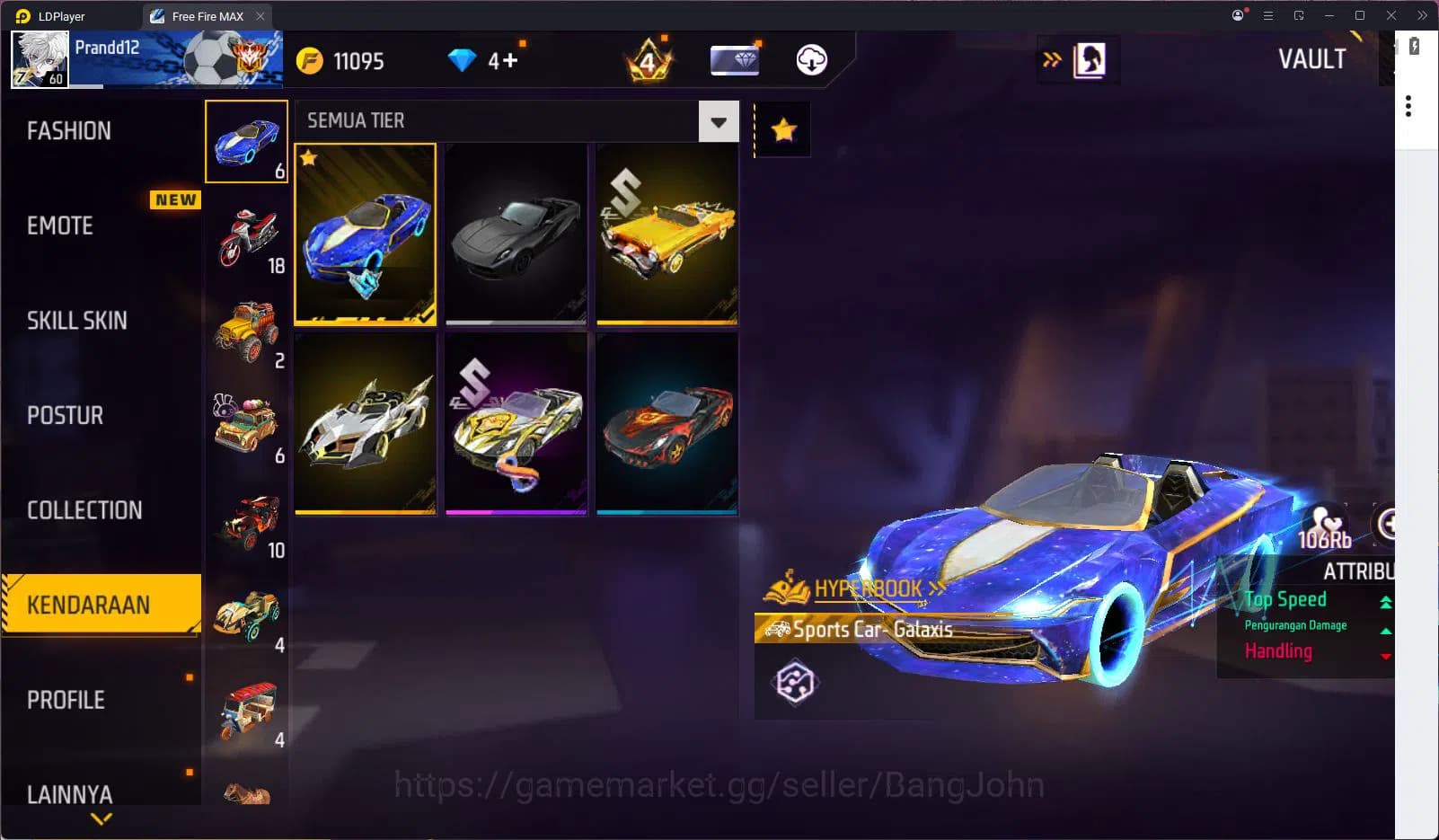 Free Fire Accounts Indonesia Vault 236 Jiraiya Bundle SG Gurun & Trog image 9