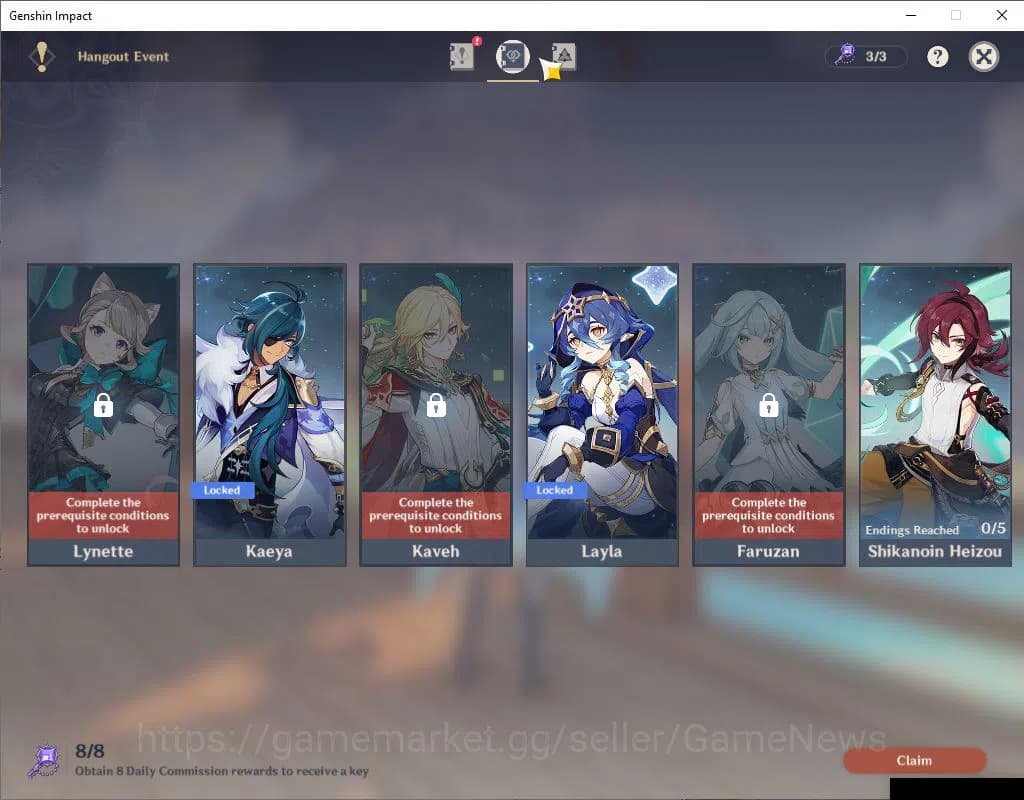 Genshin Impact Accounts Asia|AR 56|5 Limited +5(*5Weapon)|(Neuvillate,Wrio image 14