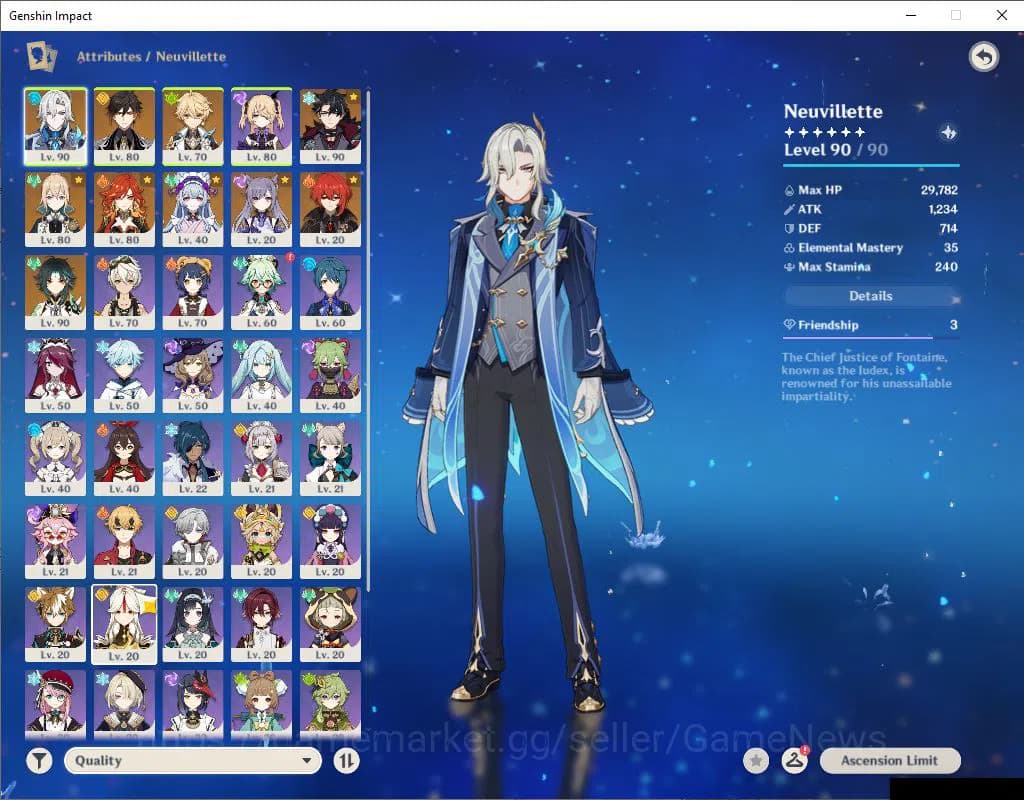 Genshin Impact Accounts Asia|AR 56|5 Limited +5(*5Weapon)|(Neuvillate,Wrio image 3