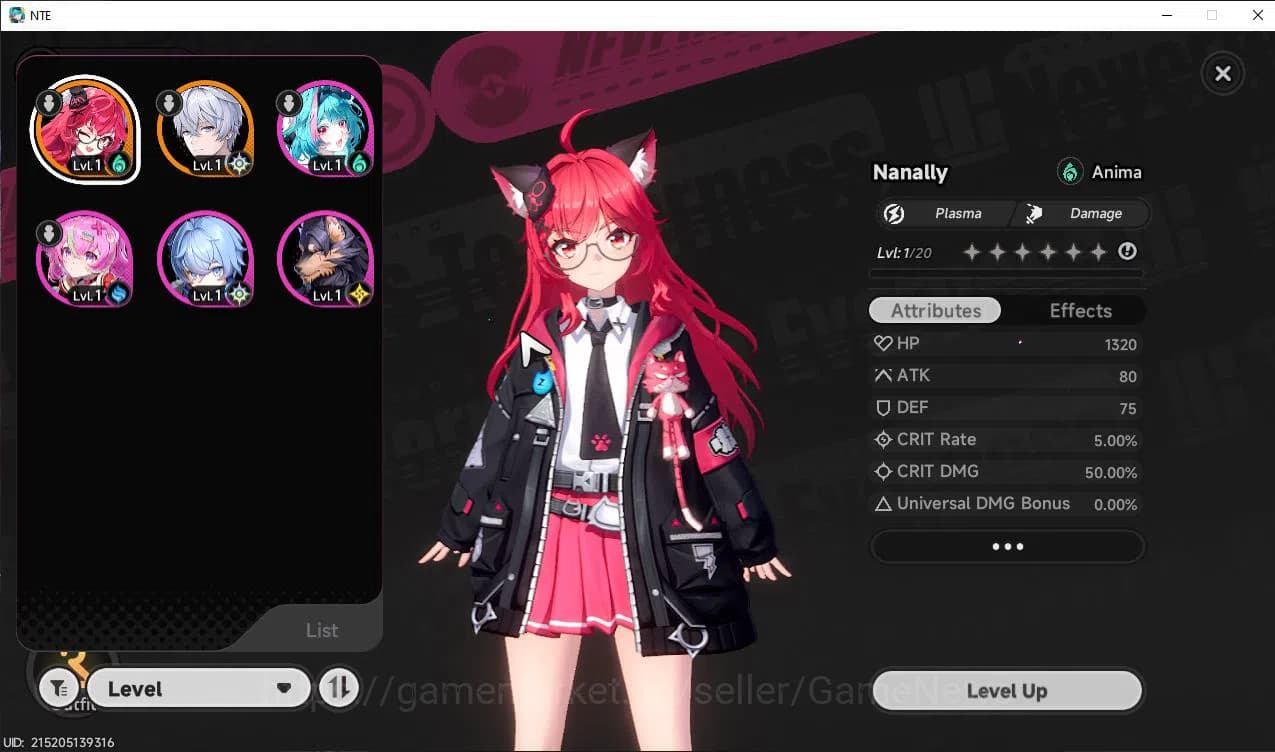Neverness to Everness Accounts GLOBAL EU|HL 3| 1 SSR Limited Nanally |4 SR|2 S Ar image 1