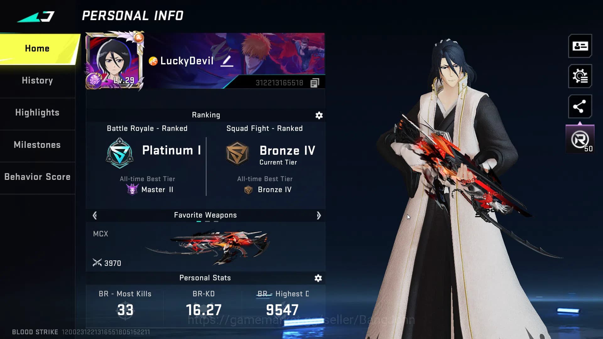 Blood Strike Accounts Asia | 4 7DS guns (AK47, M700, Kar98k, QBZ95), Ble image 1