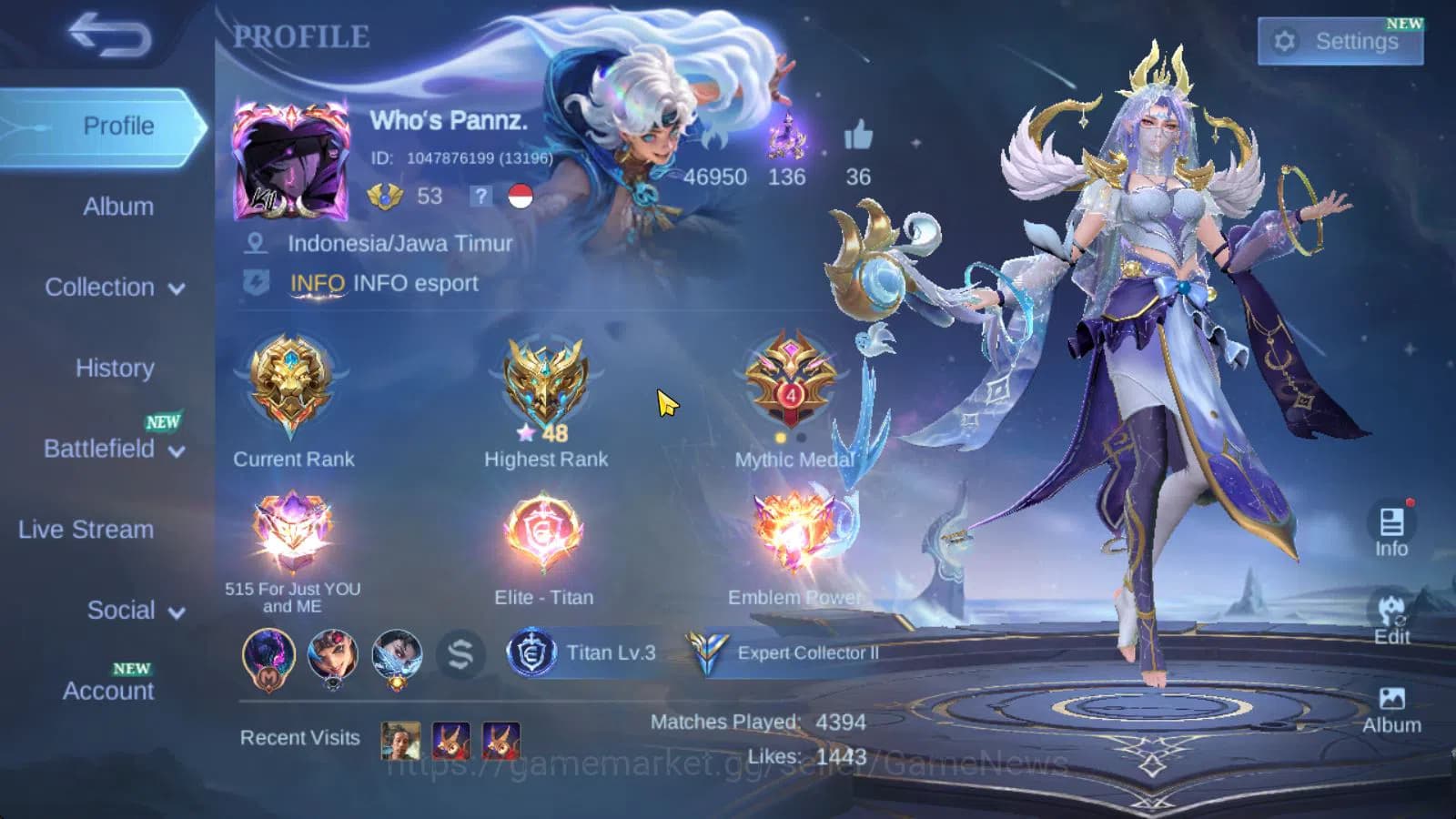 Mobile Legends: Bang Bang Accounts Hero 107|Skin 170|High Honor 48|CC Natalia,Gaara V image 1