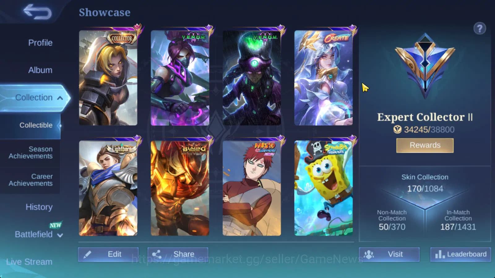 Mobile Legends: Bang Bang Accounts Hero 107|Skin 170|High Honor 48|CC Natalia,Gaara V image 2