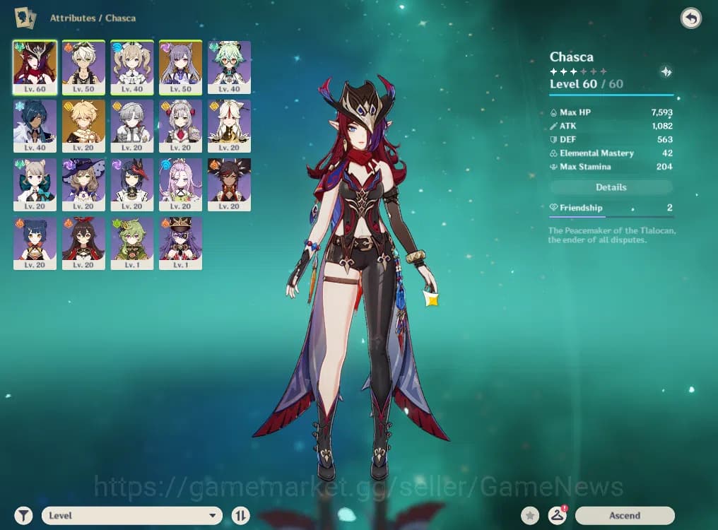 Genshin Impact Accounts ASIA|AR 33|1 Limited + 1(*5Weapon)|Chasca|McMale|L image 3