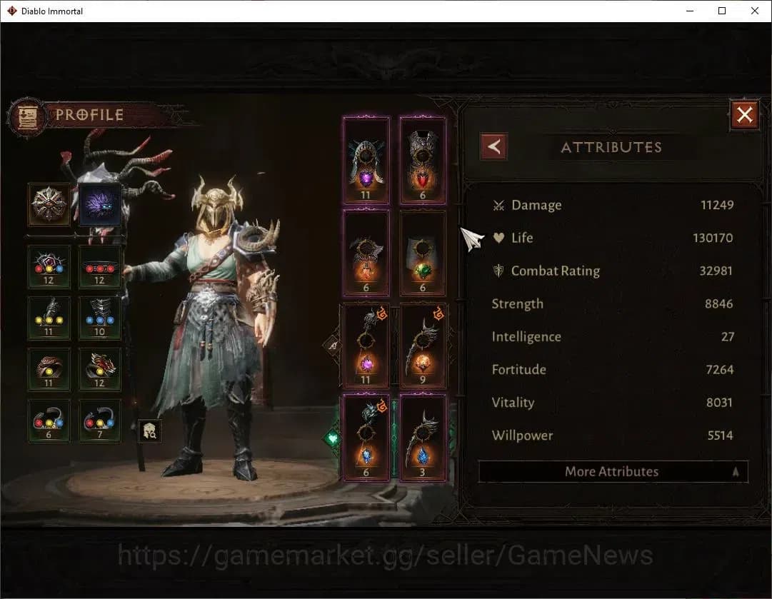 Diablo Immortal Accounts NA-High Heaven|CS ON|Lv60(447)|Druid|CR 32K|Reso 3 image 4