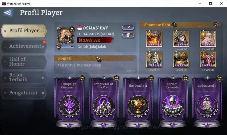 Watcher of Realms Accounts GLOBAL 60x|Lv67 2,8M Power|6 Lord[Rivenhald,Solcad image 2