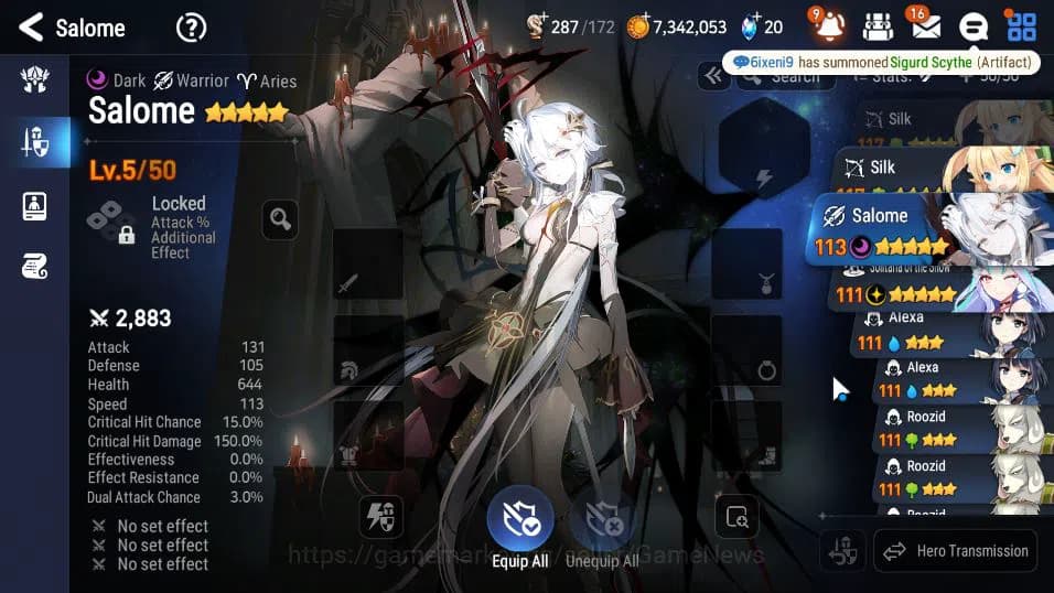 Epic Seven Accounts ASIA Unverif|New Era Mor lv6|2 ML(Salome,Solitaria image 3