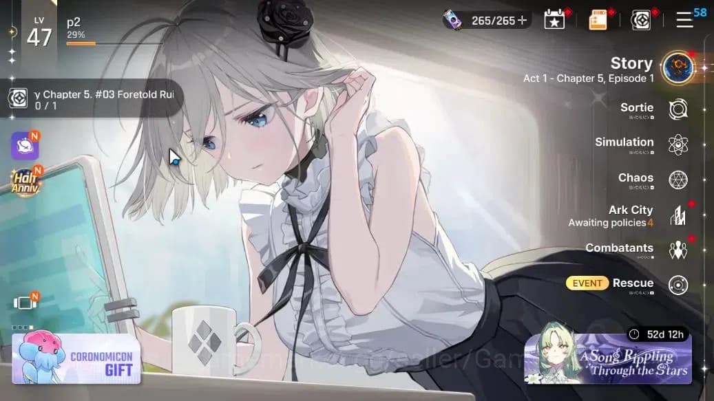Chaos Zero Nightmare Accounts GLOBAL Lv 47|5 SSR[Heidemarie,Rita,Yuki,Veronica,R image 1
