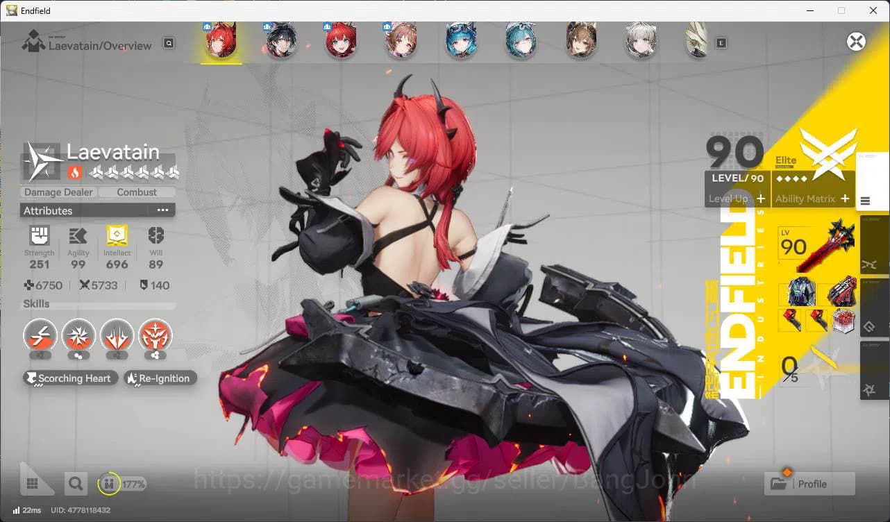 Arknights: Endfield Accounts ASIA | LVL 53 laevatain, Ardelia, last rite, ember image 4