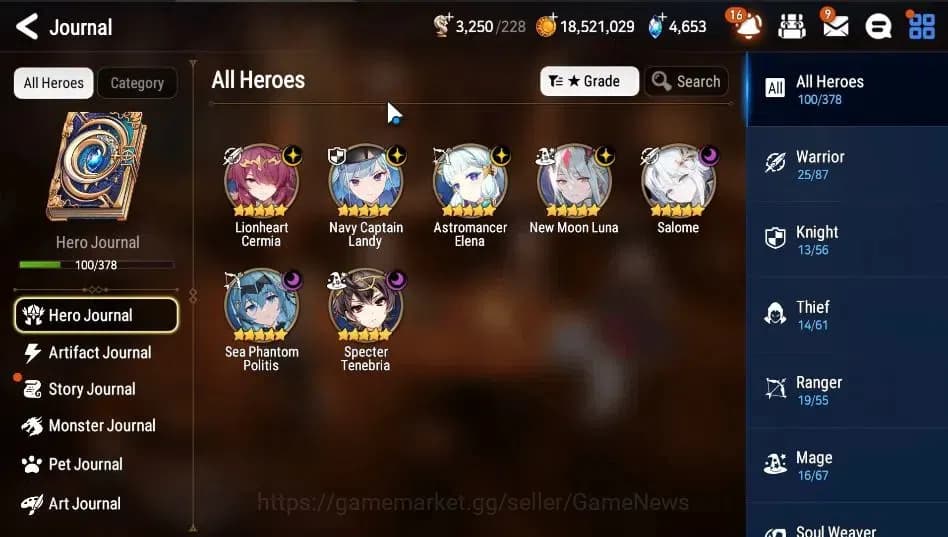 Epic Seven Accounts ASIA Unverif|7 ML(Salome, NM Luna, SP Politis,etc) image 4