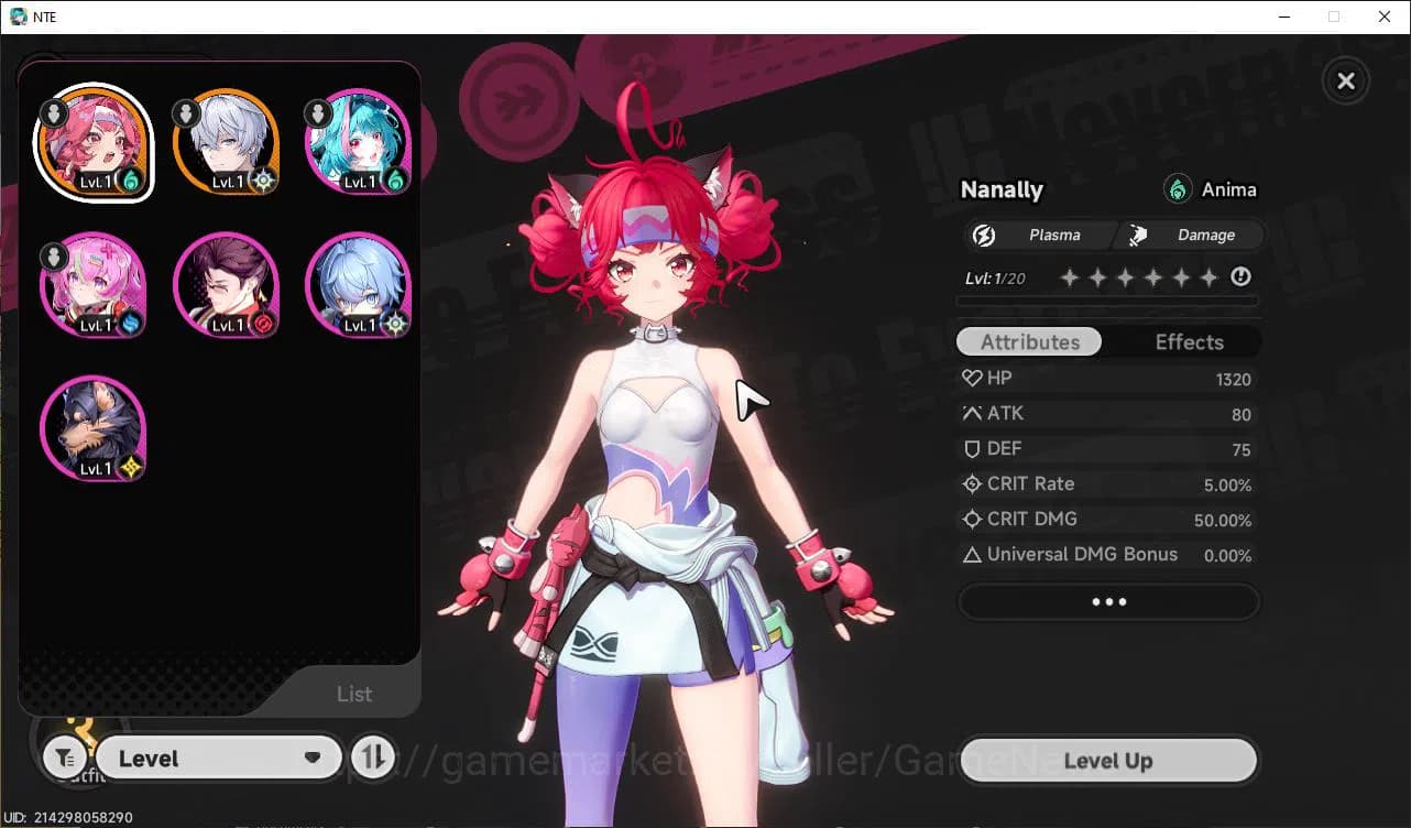 Neverness to Everness Accounts GLOBAL NA|HL 3| 1 SSR Limited Nanally + Skin |5 SR image 1