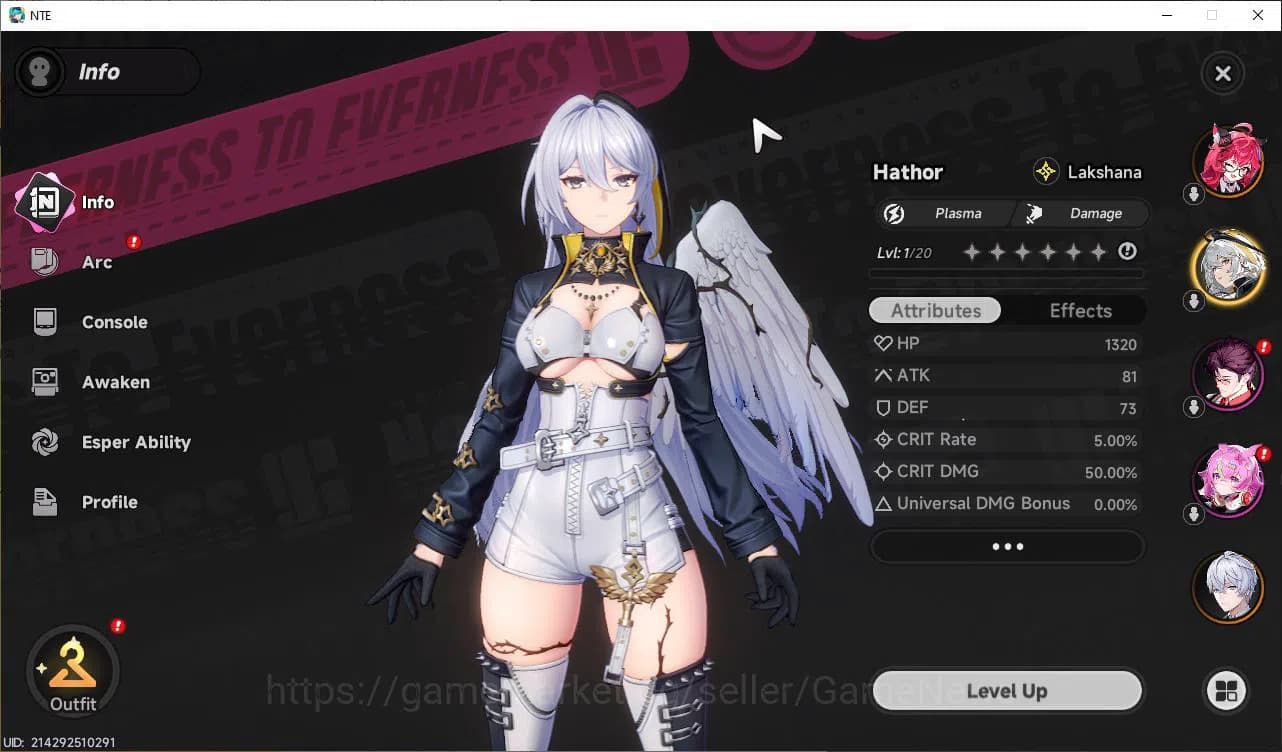 Neverness to Everness Accounts GLOBAL NA |HL 3| 2 SSR Limited Nanally, Hathor |5 image 2