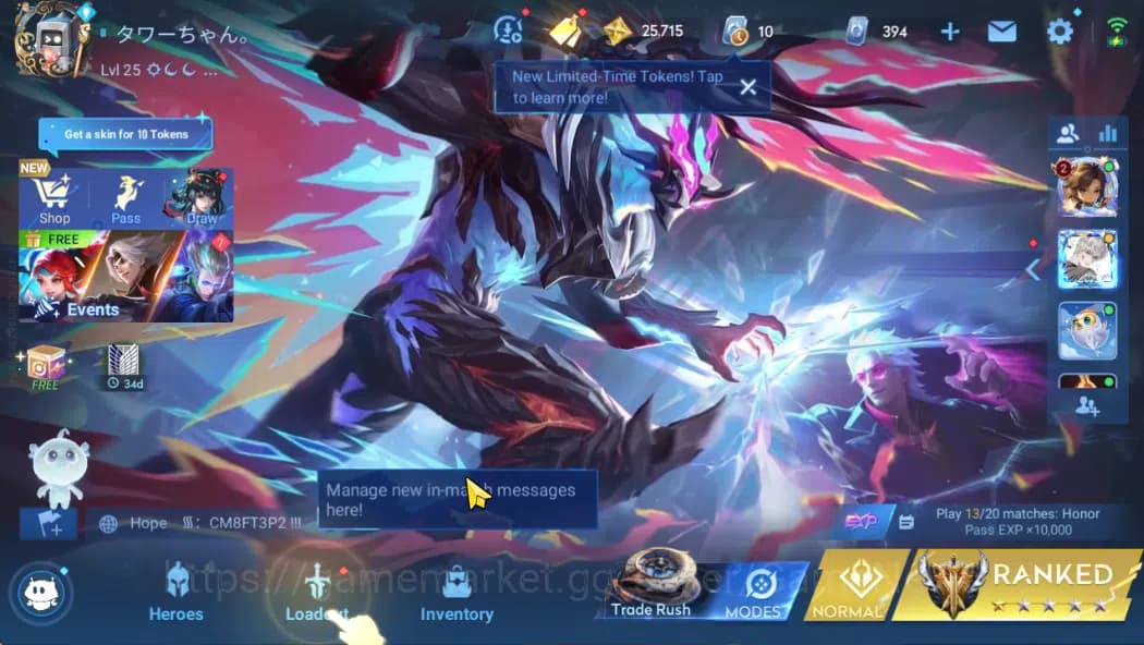 Honor of Kings Accounts Hero 28 Skin 14|2 Legend(Yao,Li Xin),Charlotte(Epi image 1