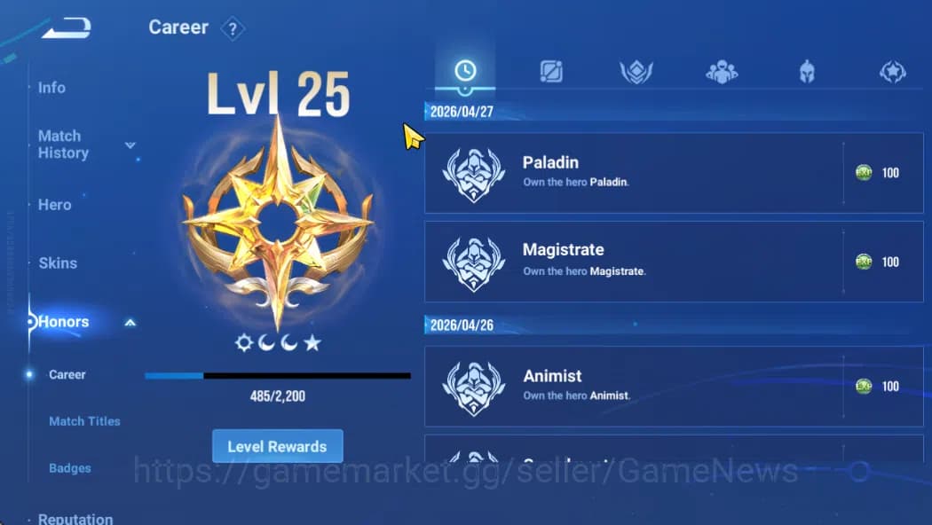 Honor of Kings Accounts Hero 28 Skin 14|2 Legend(Yao,Li Xin),Charlotte(Epi image 5