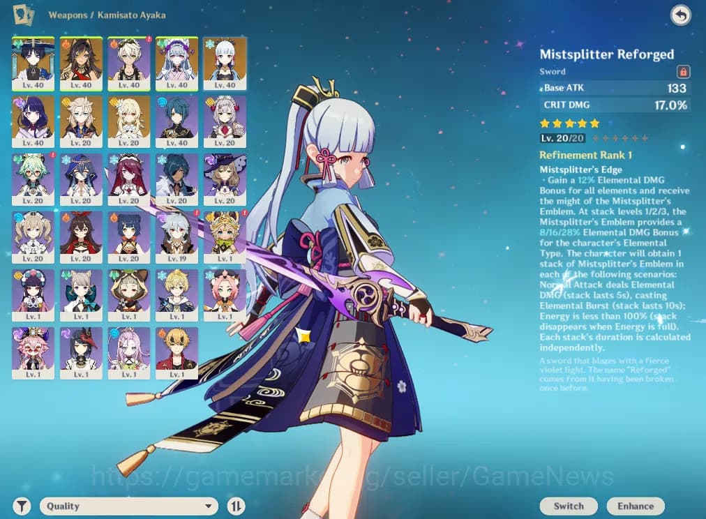 Genshin Impact Accounts ASIA|AR 25|4 Limited+ 1(*5Weapon)|Ayaka+Sign,Raide image 3