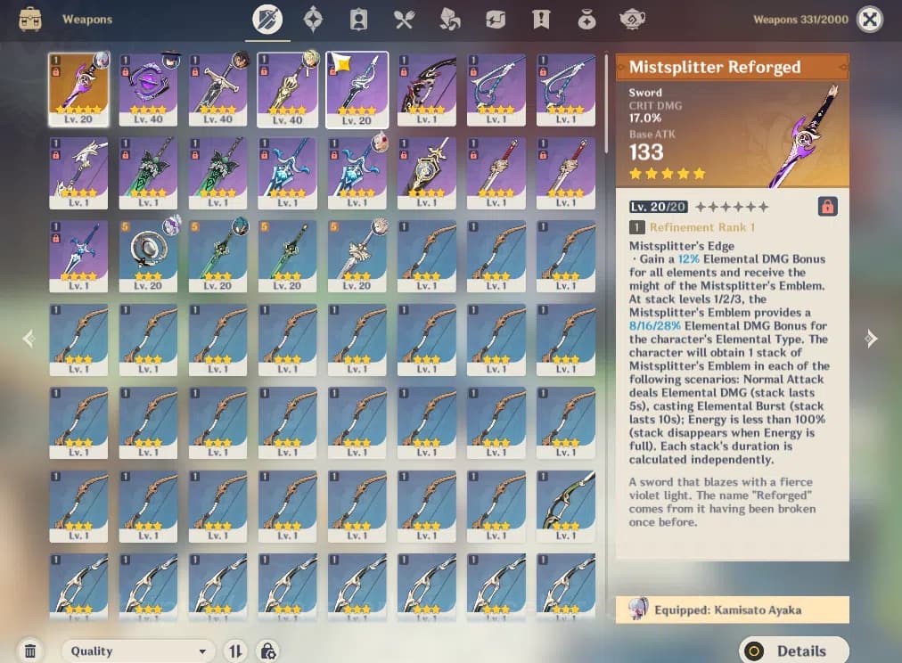 Genshin Impact Accounts ASIA|AR 25|4 Limited+ 1(*5Weapon)|Ayaka+Sign,Raide image 4