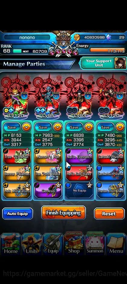 Grand Summoners Accounts Global|Rank 68|12 Ascend|InumutaTW,Summer Miyu,Fen image 3