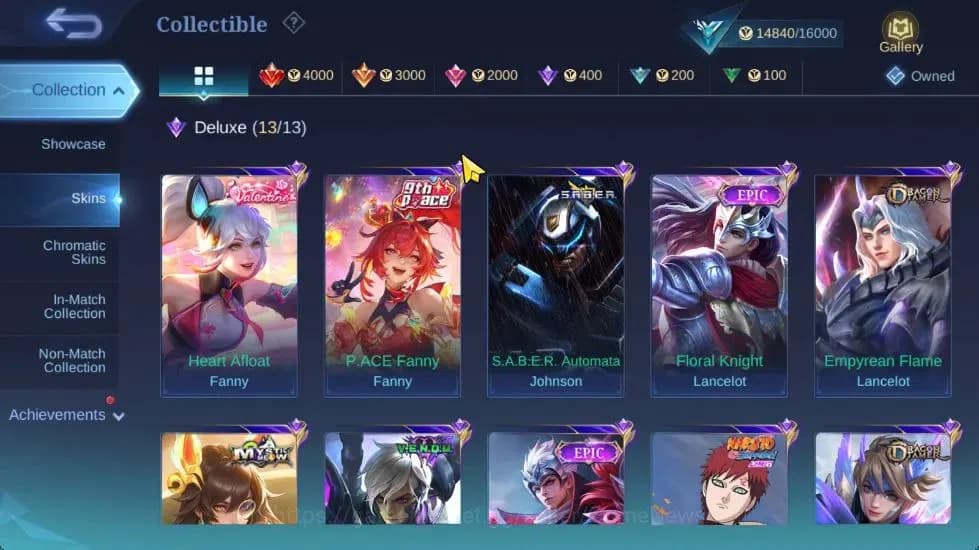 Mobile Legends: Bang Bang Accounts Hero 61|Skin 76|High Immo 100|LB Granger,Fanny[Val image 6
