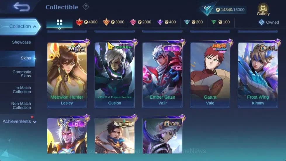 Mobile Legends: Bang Bang Accounts Hero 61|Skin 76|High Immo 100|LB Granger,Fanny[Val image 7